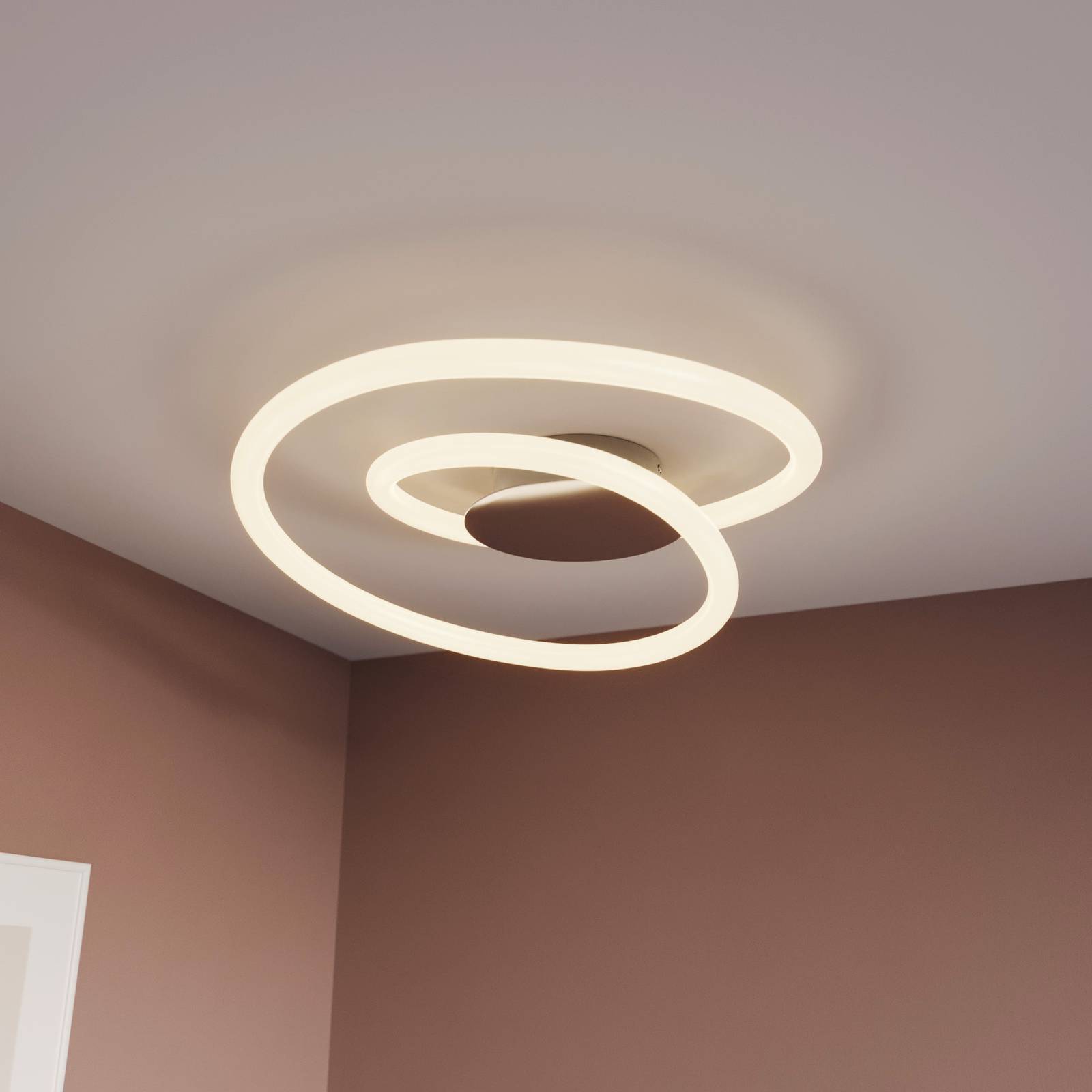 Lucande Lumka -LED-kattovalo, Switch-Dim