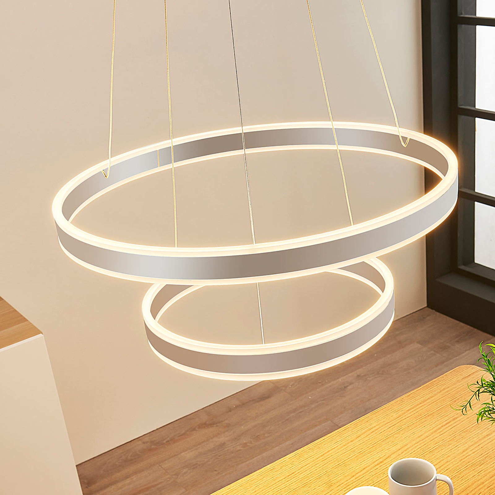 LED-riippuvalaisin Lyani, 2 rengasta allekkain