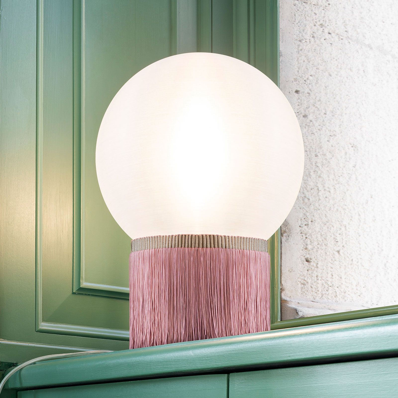 Slamp Atmosfera -pöytävalaisin Fringe 30 cm roosa