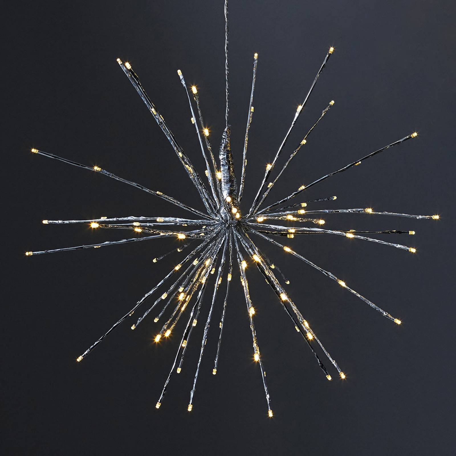 LED-koristevalaisin Firework, 5 valovar., hopea