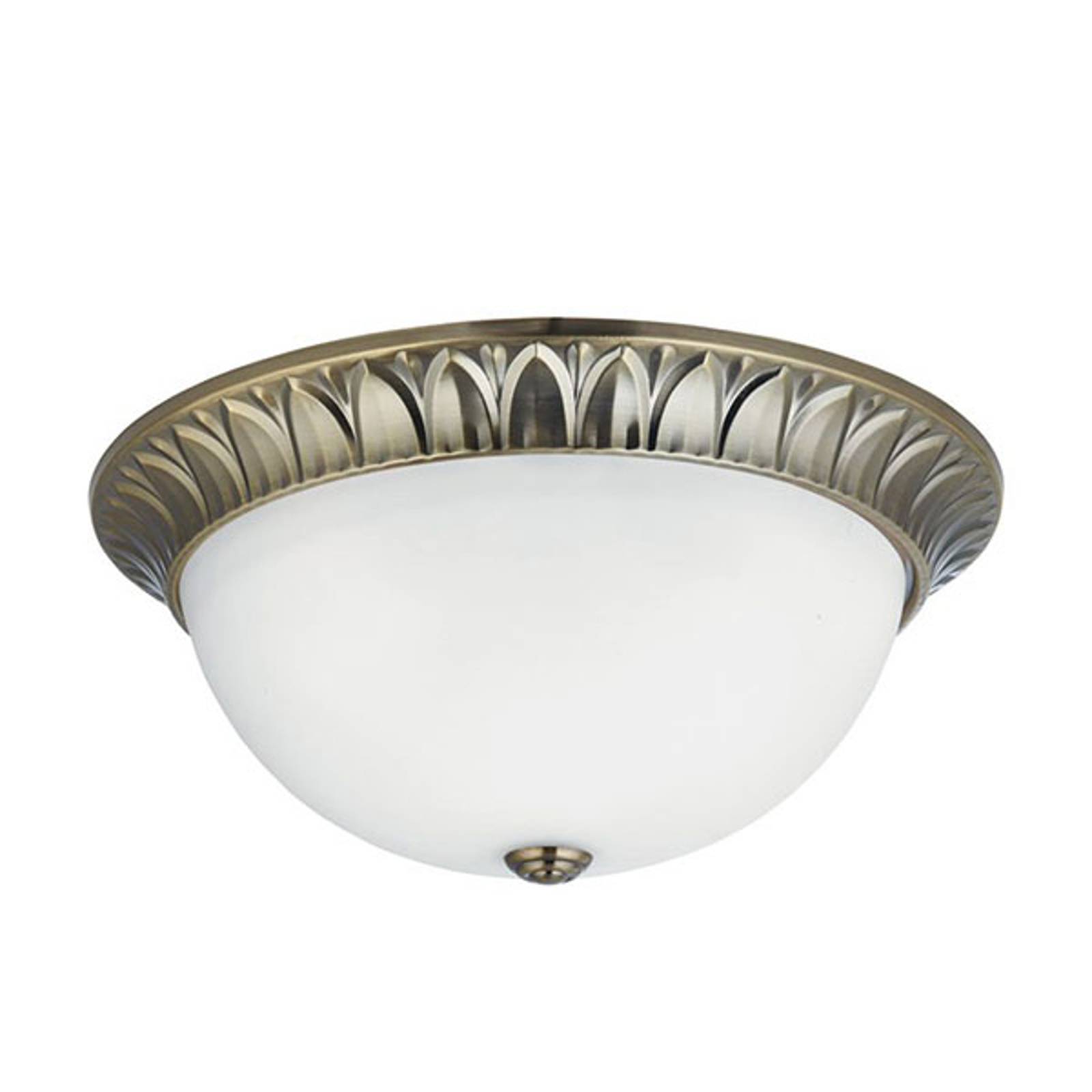 Lasikattovalaisin Flush antiikkimessinki, Ø 38 cm