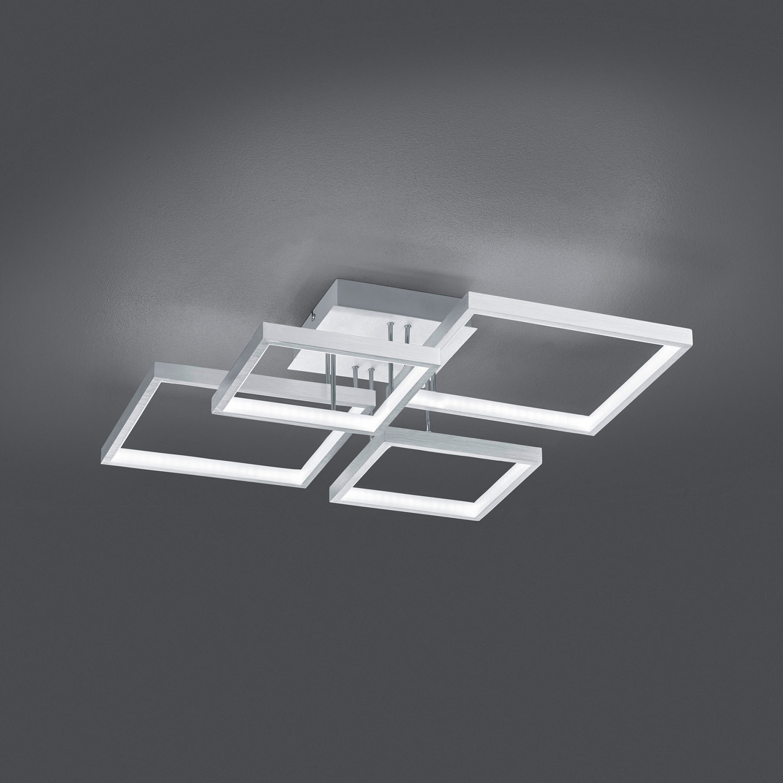 LED-kattovalo Sorrento 52x52cm, harjattu alumiini