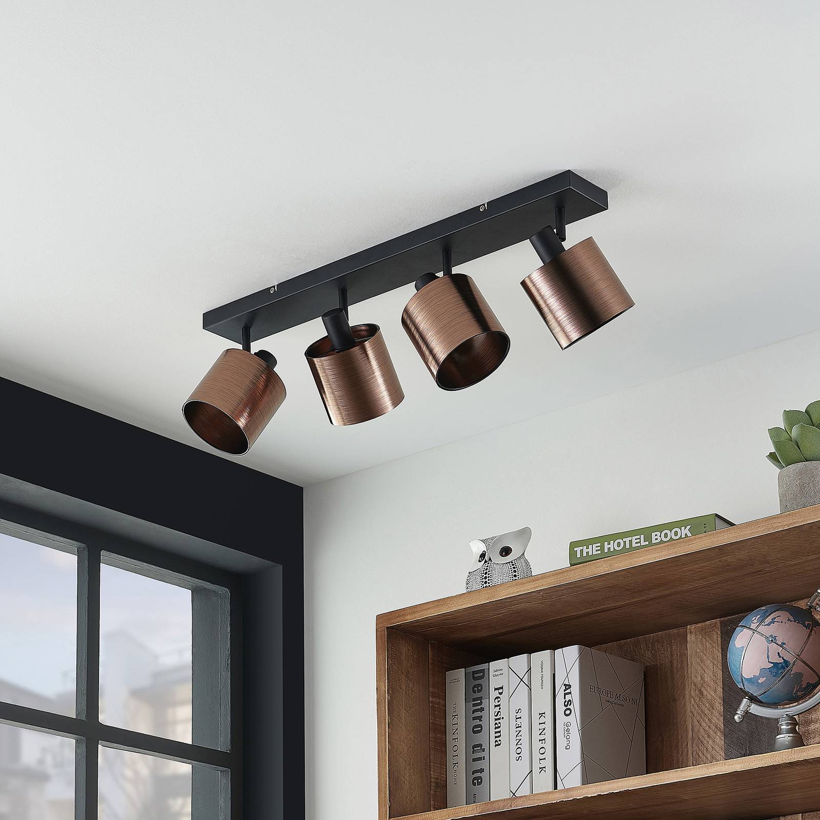 Lindby Joudy -kattovalaisin 4-lamp. tumma pronssi