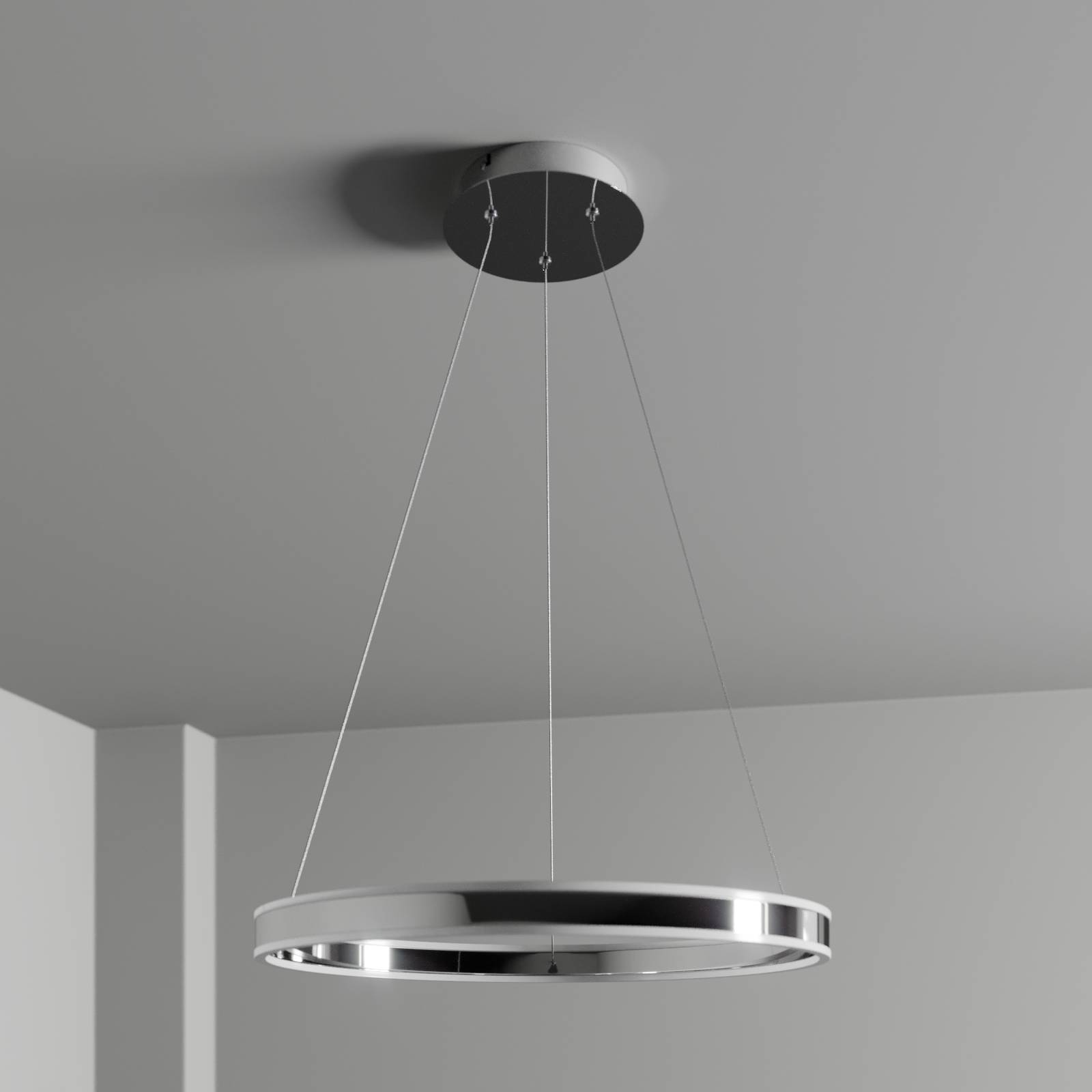 LED-riippuvalo Lyani, kromi, himmennettävä, 60 cm