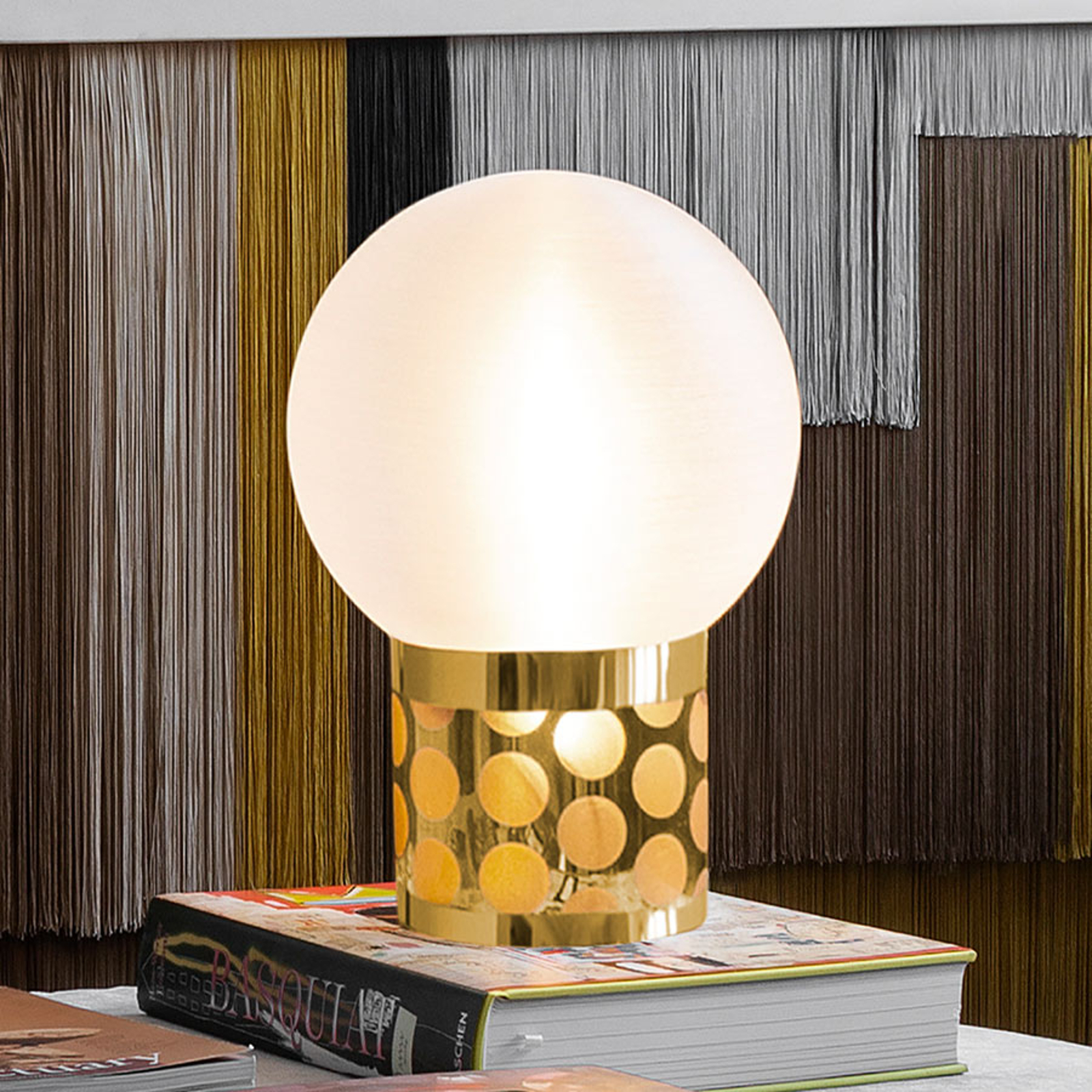 Slamp Atmosfera -pöytävalaisin, Ø 20 cm, kulta