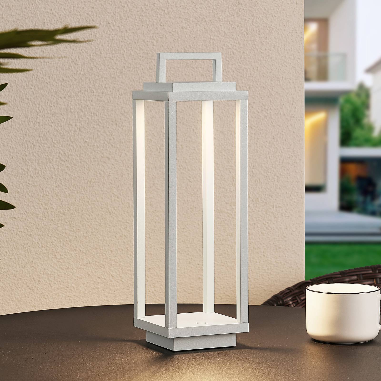 Lucande Mirina -LED-ulkolyhty, USB, valkoinen