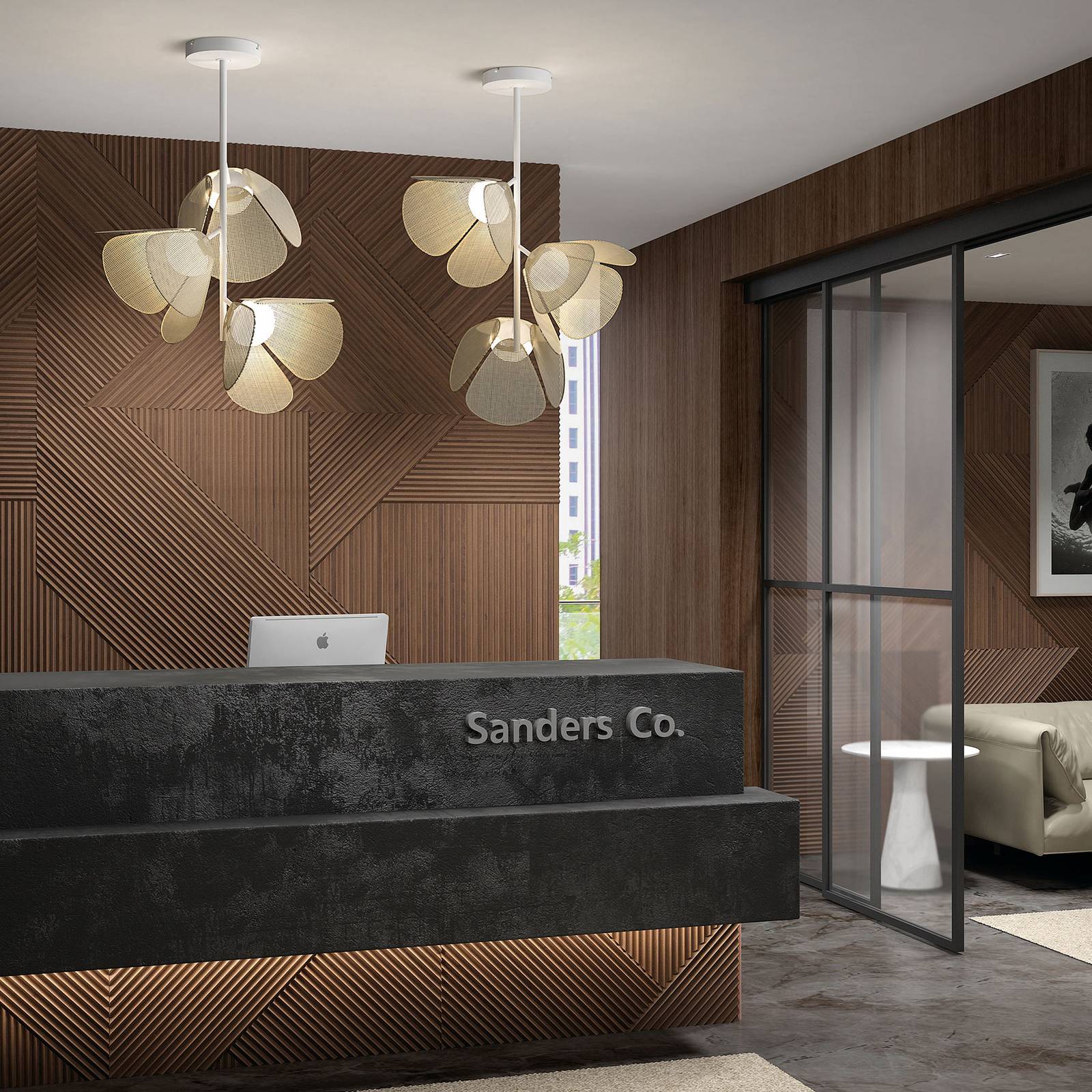 Bover Mod PF/73/3L LED-kattovalaisin, luonnonkuitu