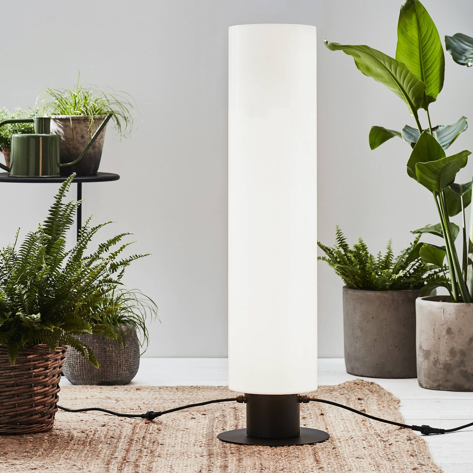 Garden 24 -LED-lattiavalo Cylinder, korkeus 110 cm