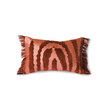 Fringed Velvet Tiger Tyyny Red 25 x 40 cm
