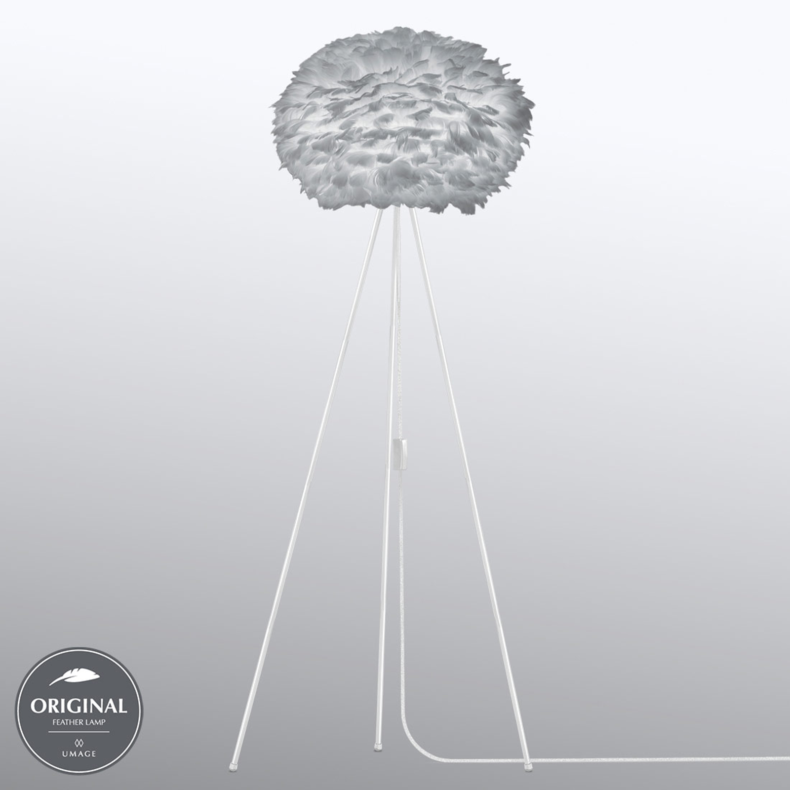 UMAGE Eos medium -lattiavalo tripod vaaleanharmaa
