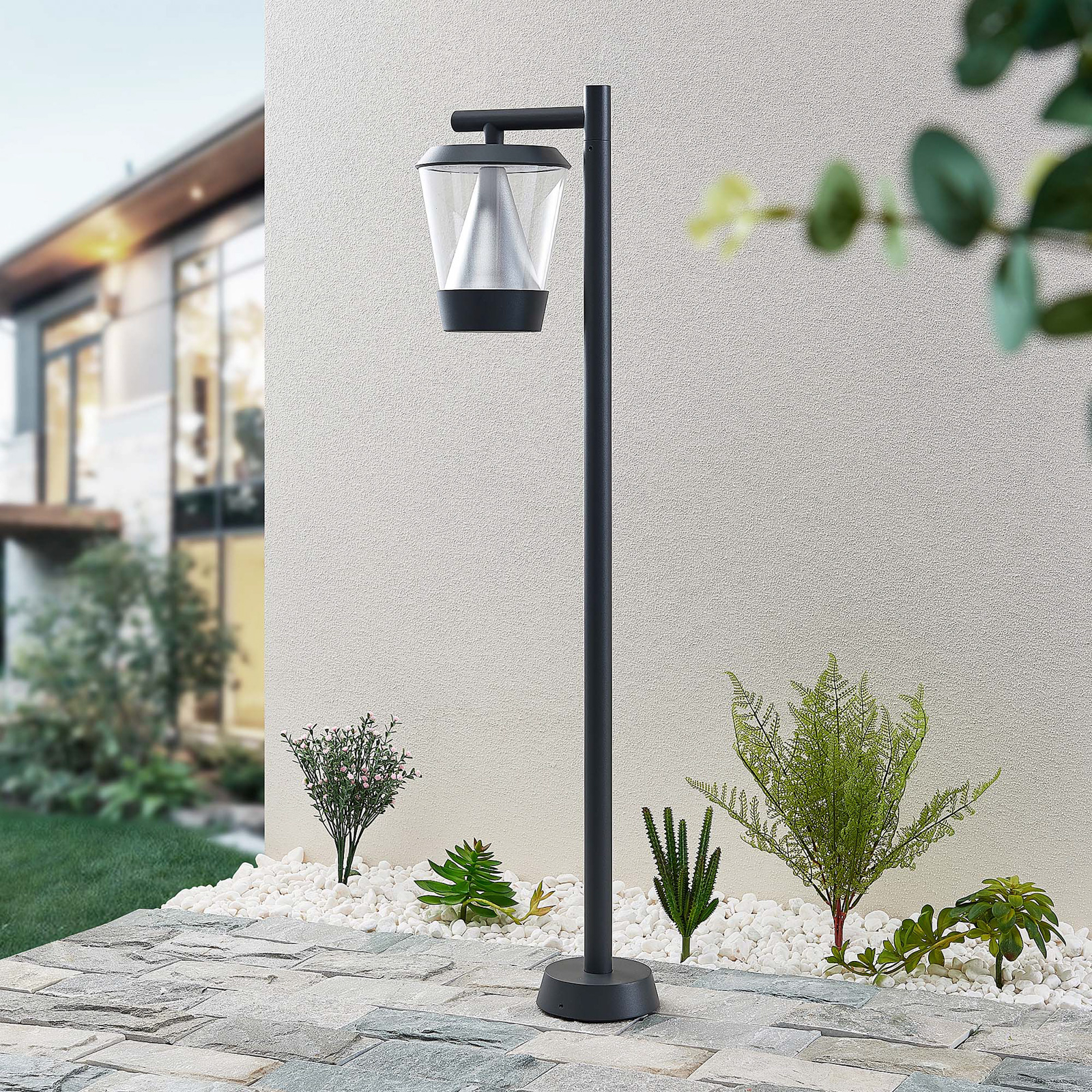 Lucande Tiany -LED-pylväsvalaisin, lyhty, 100 cm