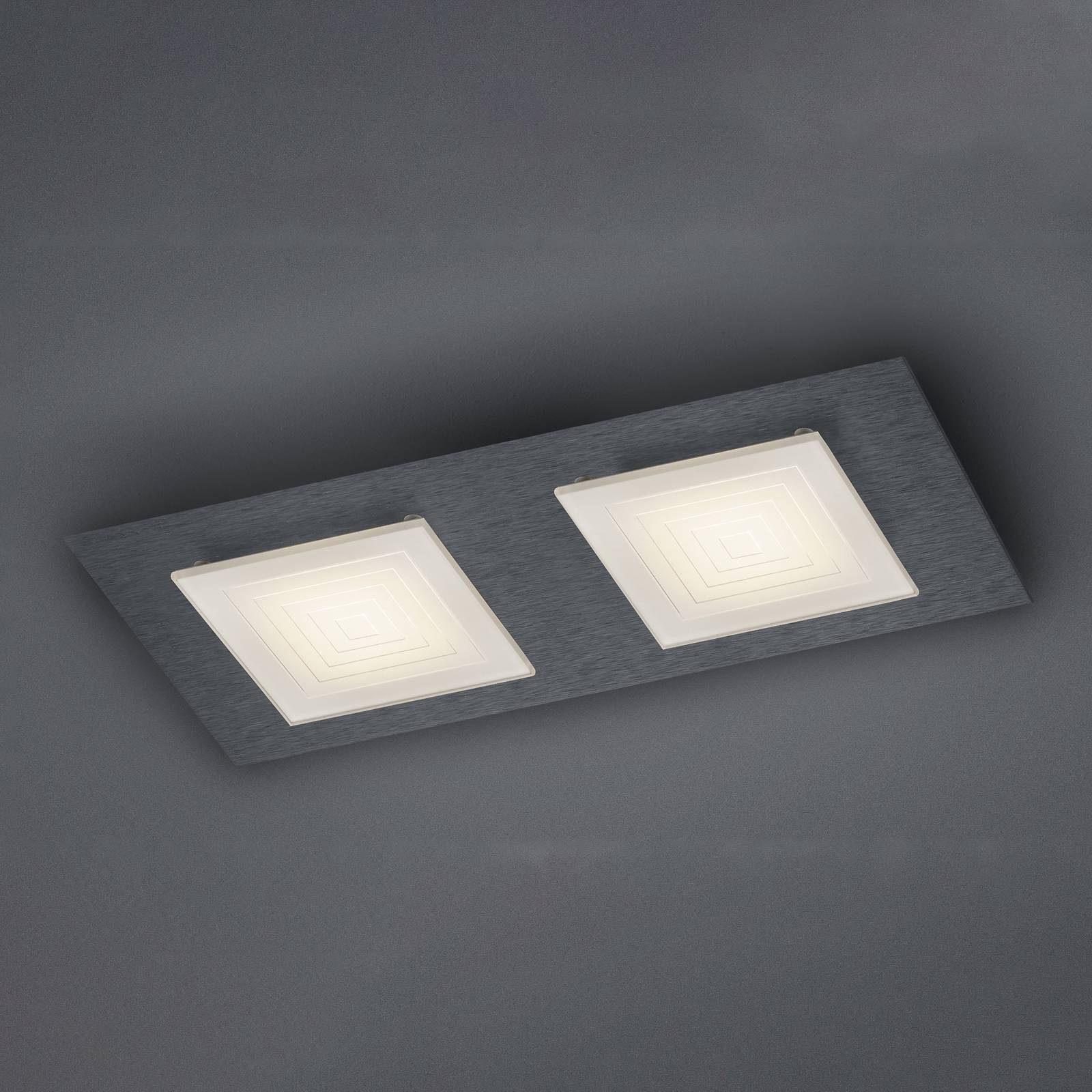 BANKAMP Ino -LED-kattovalo, 2 lamppua, antrasiitti