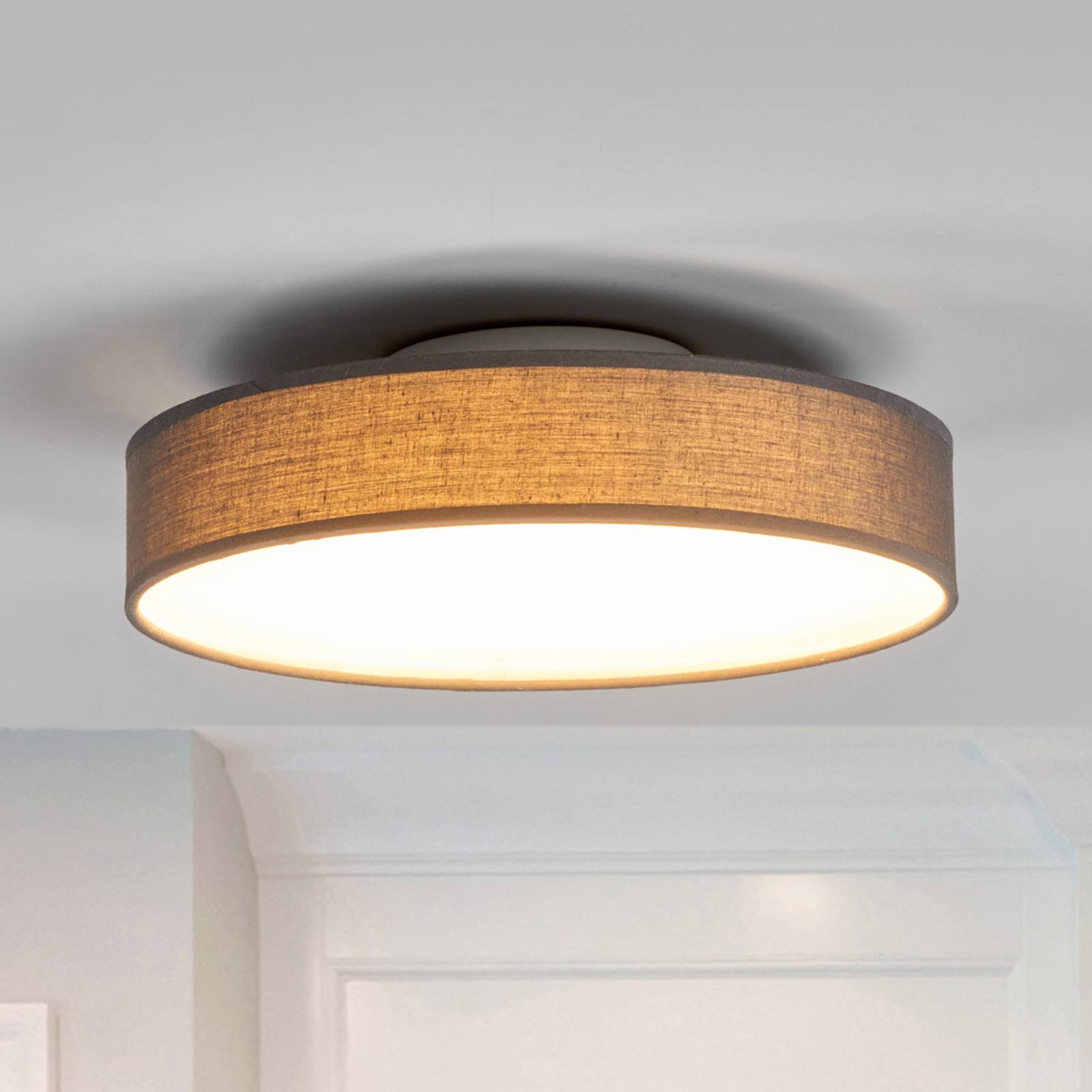 LED-kangaskattolamppu Saira, 30 cm, harmaa