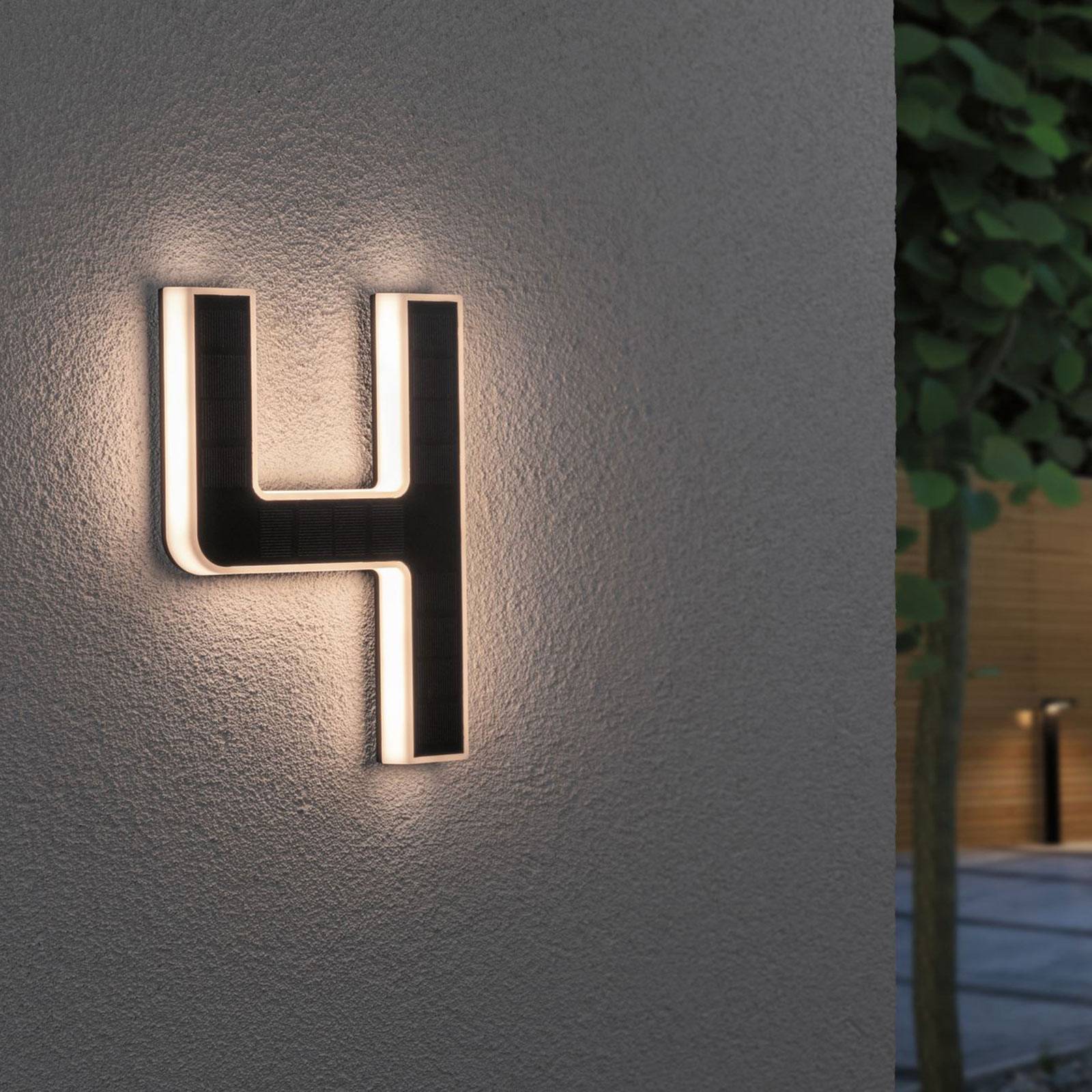 Paulmann aurinkokäyttöinen LED-talonnumero 4