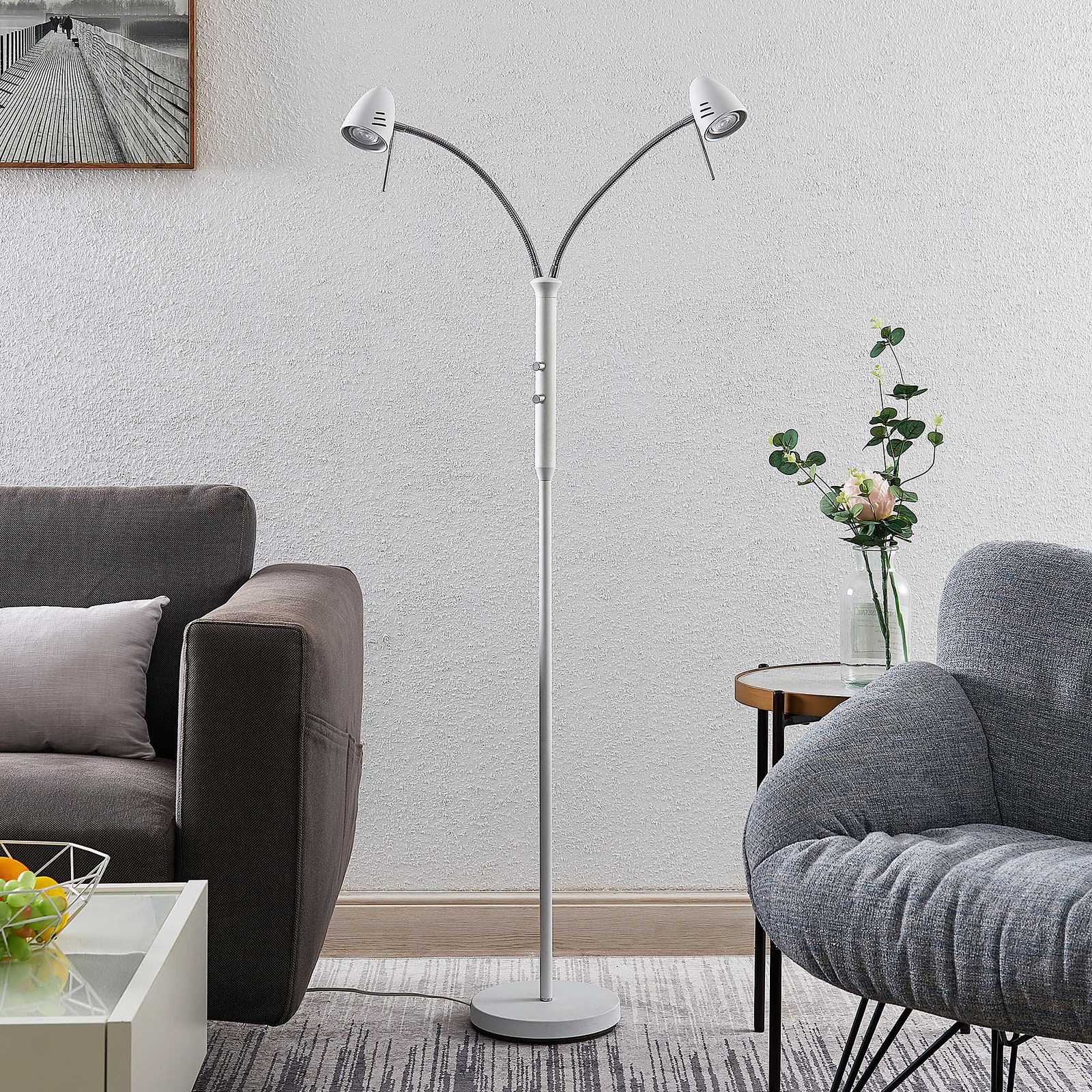 Lindby Heyko -LED-lattiavalo, himmennys, 2-lamp.