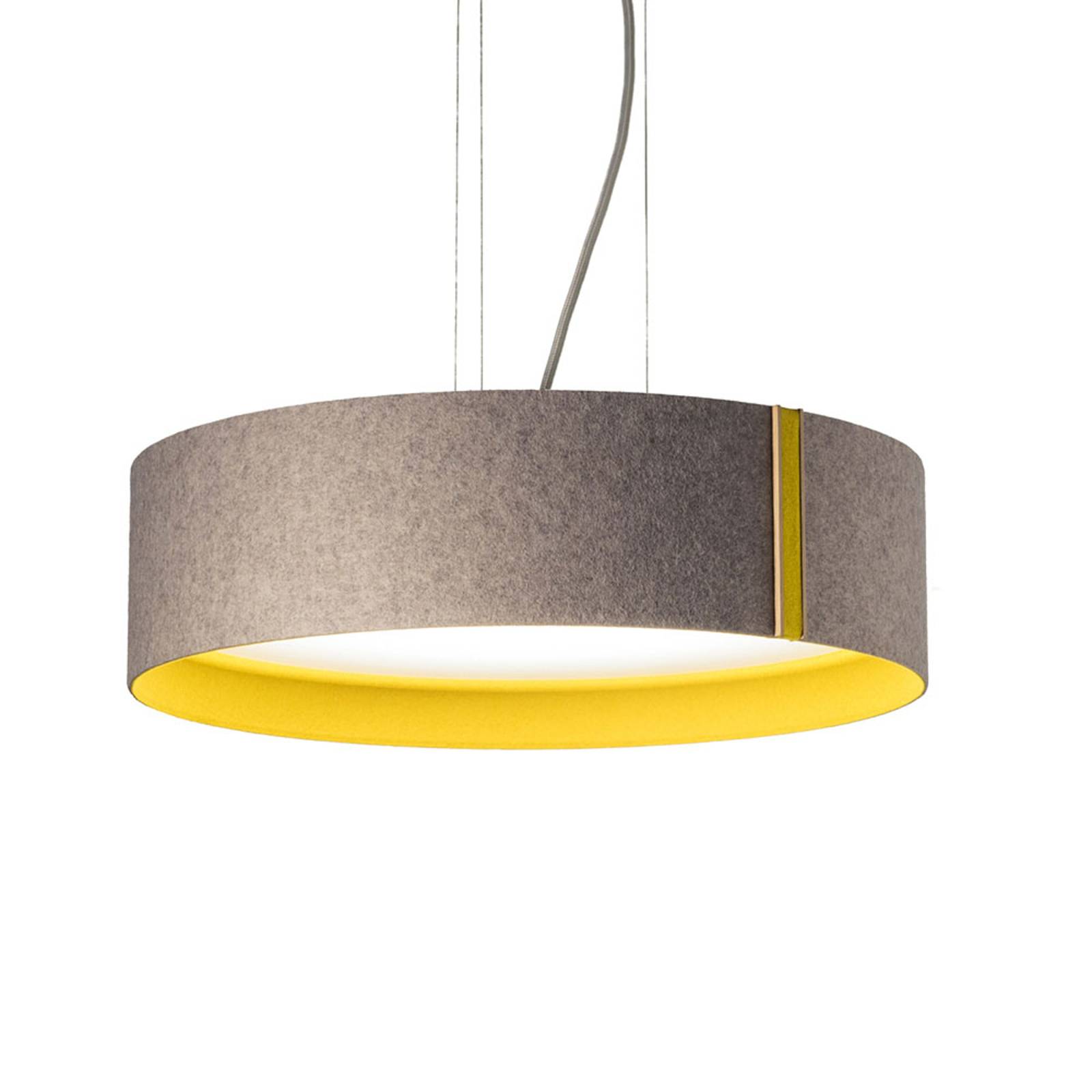 LED-riippuvalaisin LARAfelt M, Ø43cm, harmaa/curry