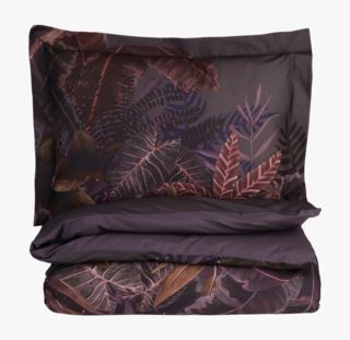 Black Leaf percale pussilakanasetti musta