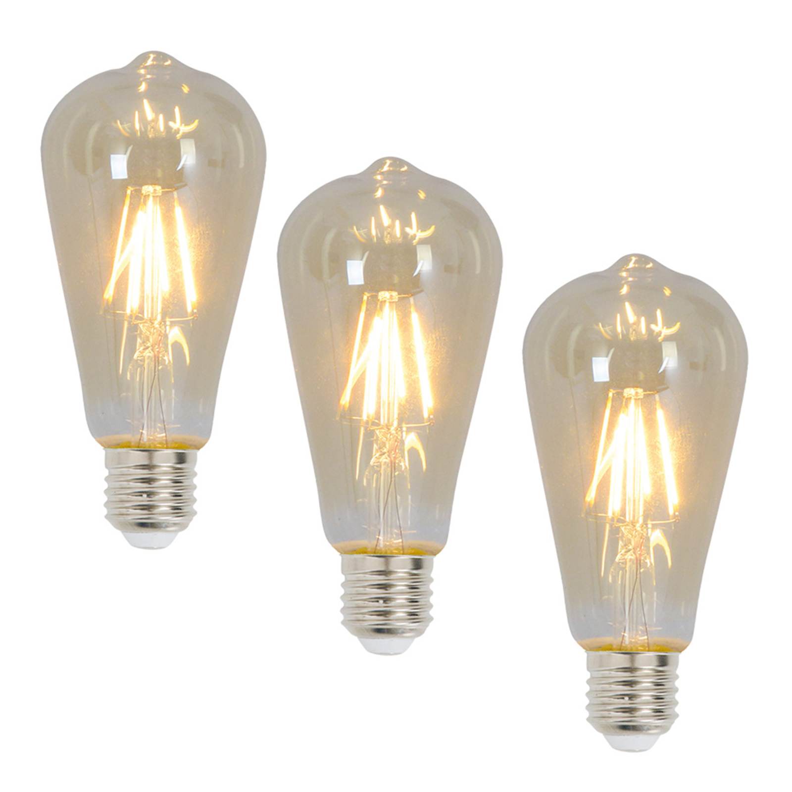Rustiikki LED-lamppu E27 4 W, 300 lm, 3 kpl 2200 K