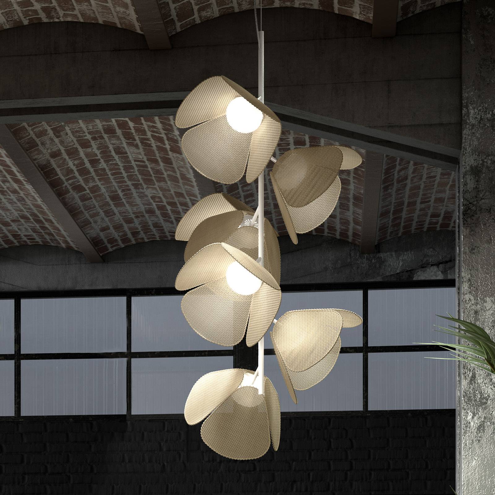 Bover Mod PF/73/6L LED-kattovalaisin, luonnonkuitu