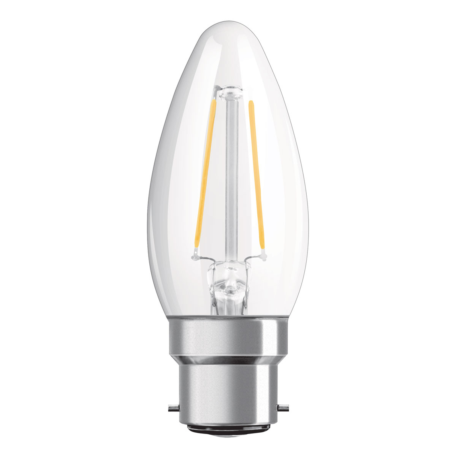 OSRAM-LED-kynttilä B22d Classic B Filament 2,5W